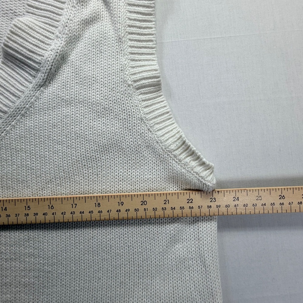 Abercrombie & Fitch Woman's Cream Knit V‎ Neck Vest Tank Top Sweater Size L - Picture 5 of 6